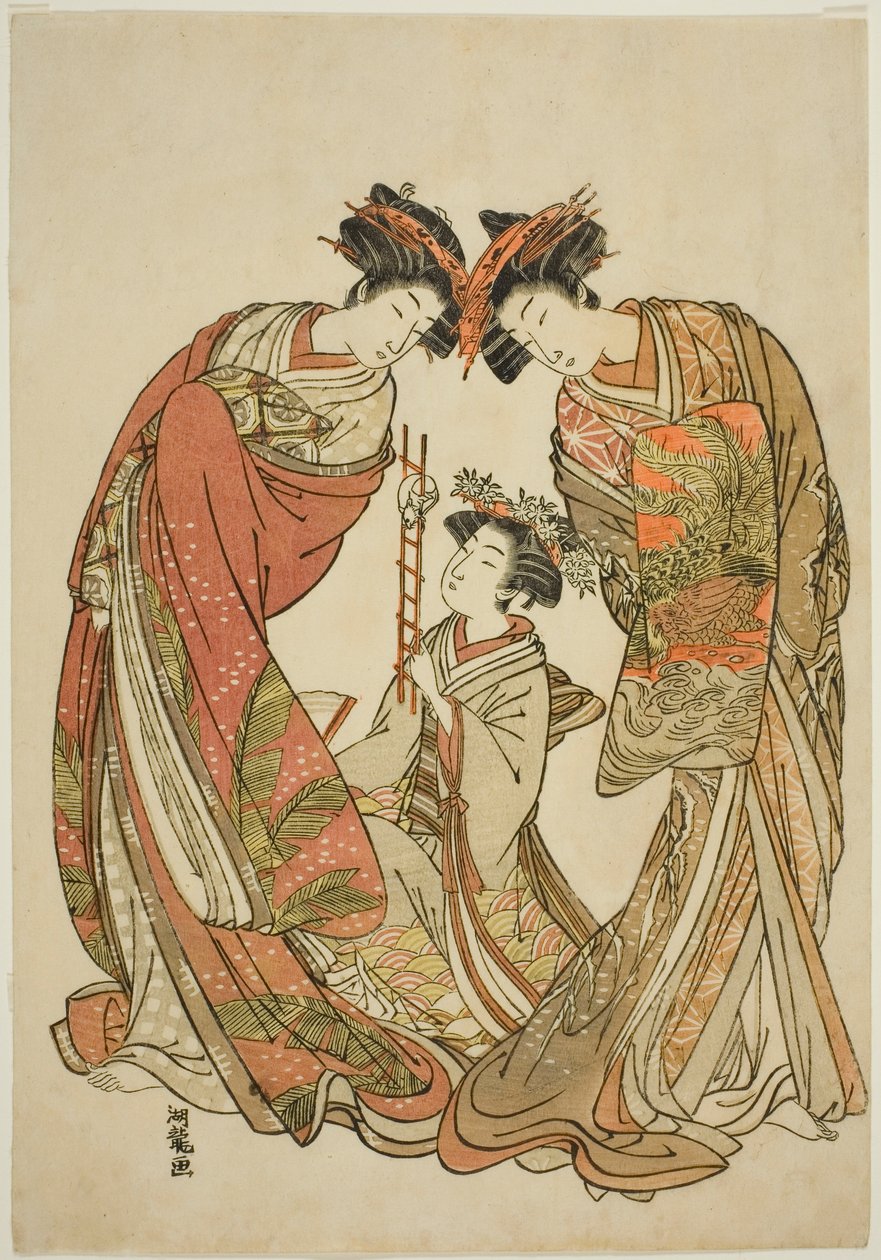 两个宫女在看侍从玩老鼠 作者 oda田K