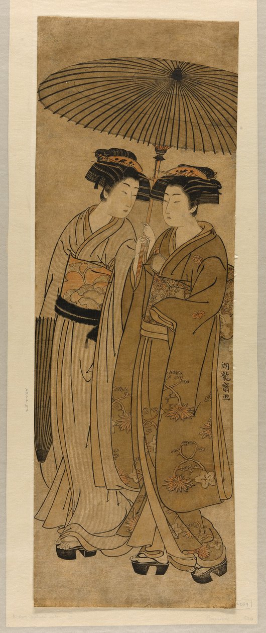 两名年轻女子在伞下漫步 作者 oda田K