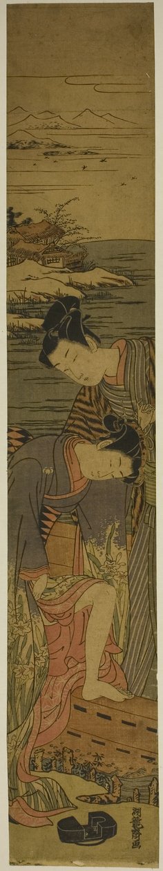 年轻女子登船时放下了她的 Geta 作者 oda田K