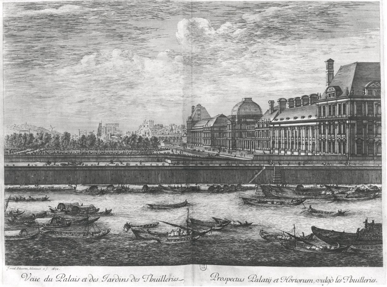 可以看到Palais des Tuileries和花园，1670年 作者 小以色列人西尔维斯特