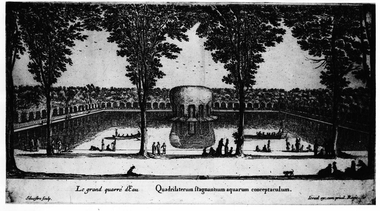 位于Liancourt的Château de la Rochefoucauld的大型水面广场；作者：以色列。 作者 以色列年轻的西尔维斯特