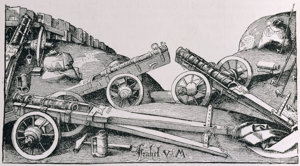 科尔斯时代的大炮，来自“美国的叙事与批评历史”，由伦敦Justin Winsor编辑，1886年 作者 以色列范梅肯