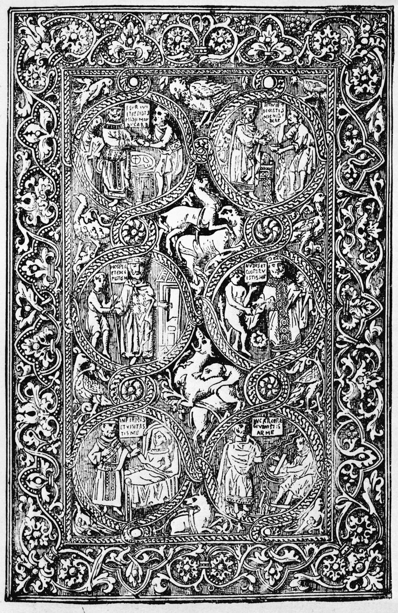 女王Melisendes Psalter的象牙后盖的副本，转载于十字军东征：TA Archer的耶路撒冷拉丁王国的故事，1894年 作者 以色列学校