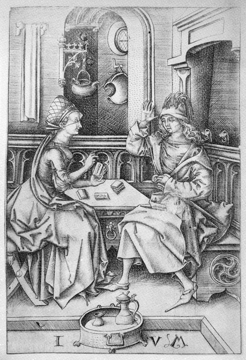 夫妇纸牌c.1500 作者 小艾希拉（Israhel van Meckenem）
