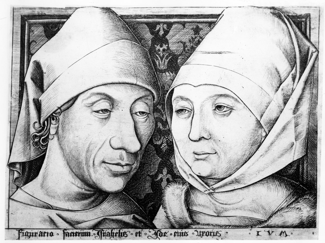 Israhel van Meckenem和他的妻子Ida的肖像，c.1490 作者 小艾希拉（Israhel van Meckenem）