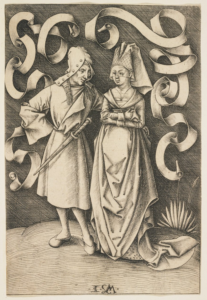 不和夫妇，c。 1495年至1497年 作者 小艾希拉（Israhel van Meckenem）