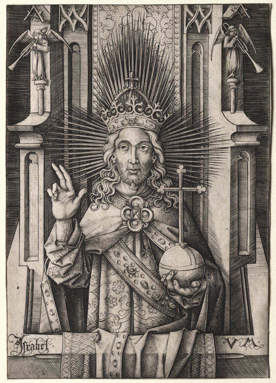 救世主基督（Salvator Mundi） 作者 以色列·范·麦肯纳姆（Israhel van Meckenem）