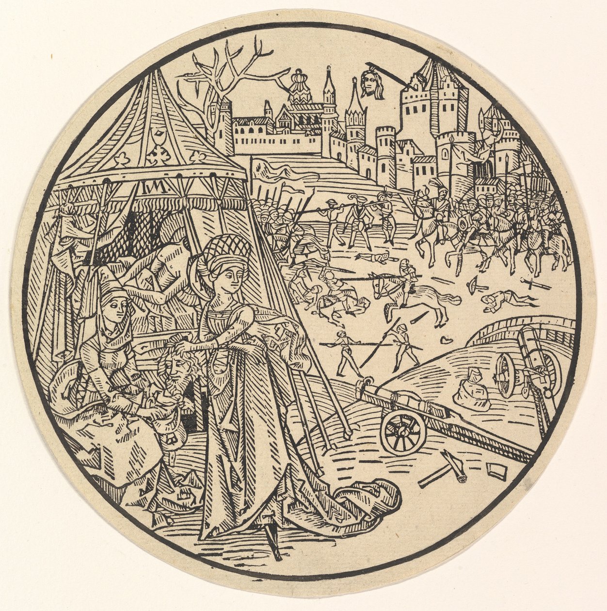 朱迪思（Judith）和霍洛弗内斯（Holofernes）团长。 作者 以色列·范·麦肯纳姆（Israhel van Meckenem）