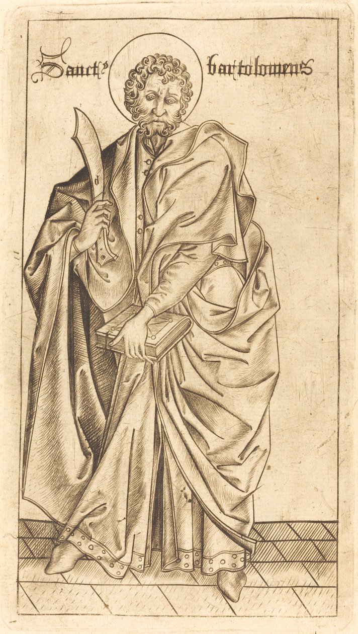 圣巴托洛缪，约147-1480。 作者 以色列·范·麦肯纳姆（Israhel van Meckenem）