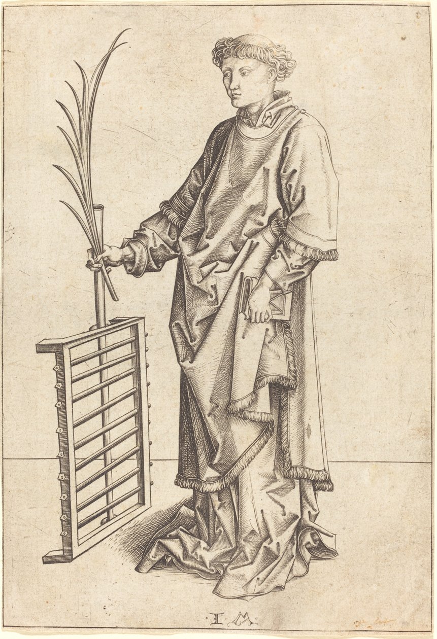 圣劳伦斯，约14801490。 作者 以色列·范·麦肯纳姆（Israhel van Meckenem）