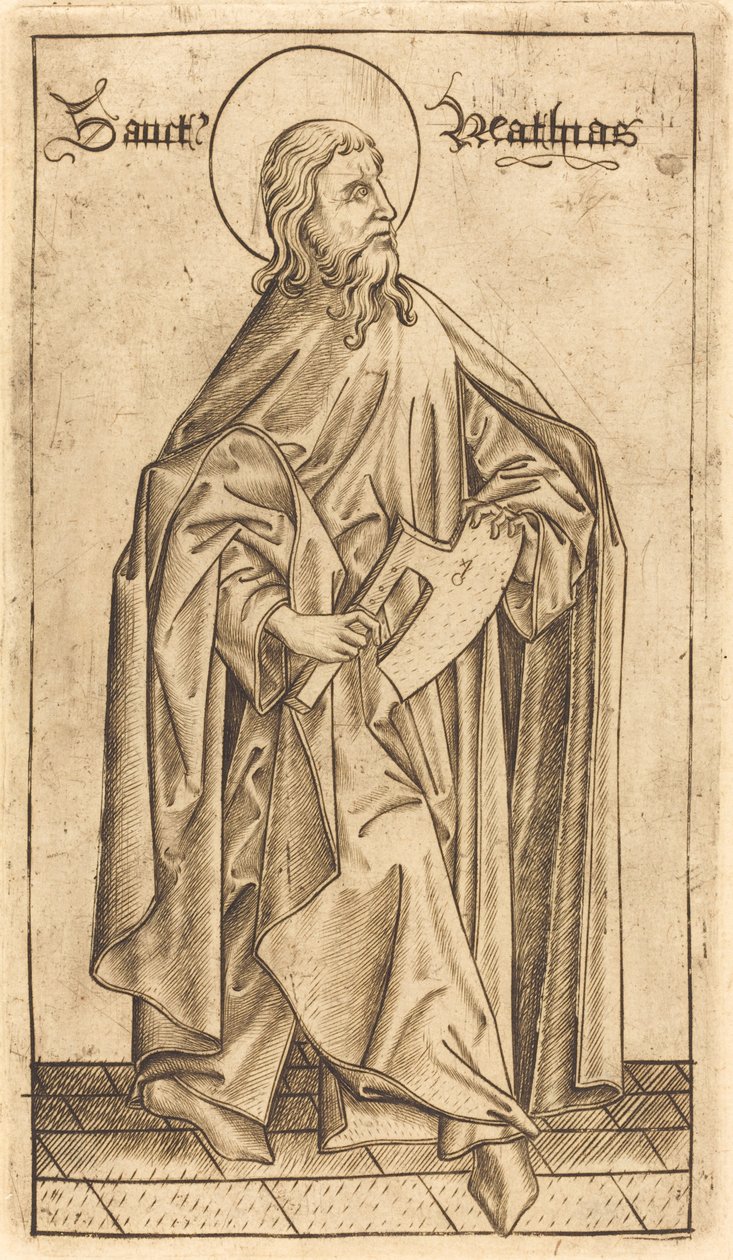 圣马蒂亚斯，约1470-1480。 作者 以色列·范·麦肯纳姆（Israhel van Meckenem）