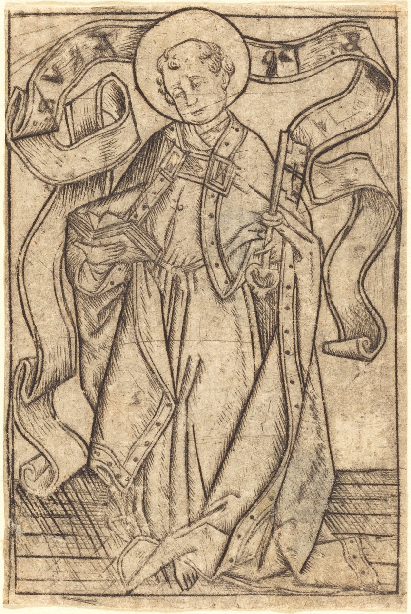 圣彼得，约1465年。 作者 以色列·范·麦肯纳姆（Israhel van Meckenem）