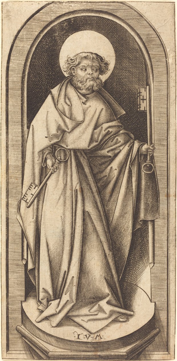 圣彼得，约14901503。 作者 以色列·范·麦肯纳姆（Israhel van Meckenem）