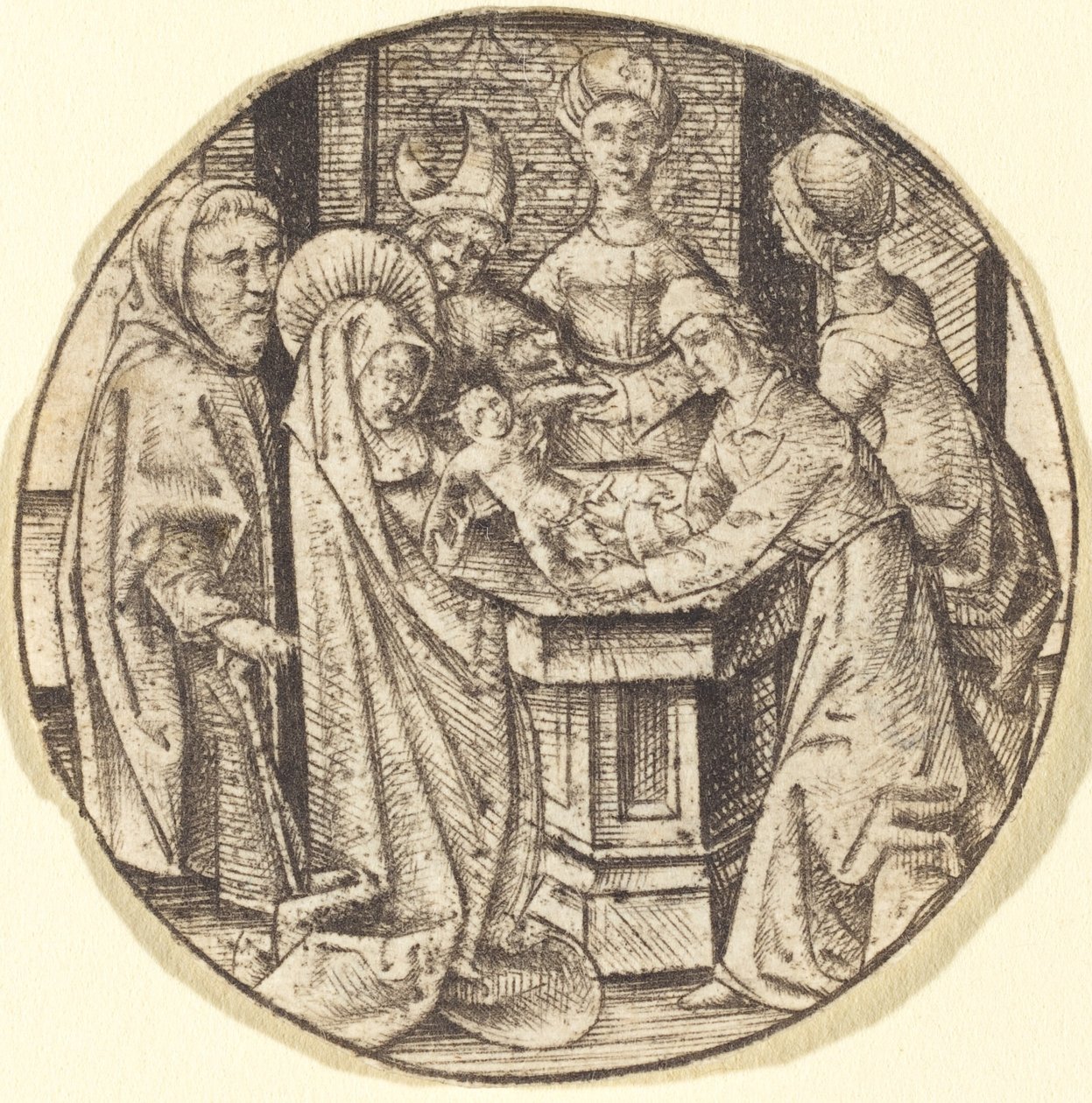 割礼，约14701480。 作者 以色列·范·麦肯纳姆（Israhel van Meckenem）
