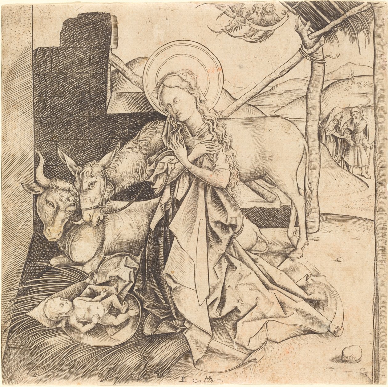 耶稣诞生 作者 以色列·范·麦肯纳姆（Israhel van Meckenem）
