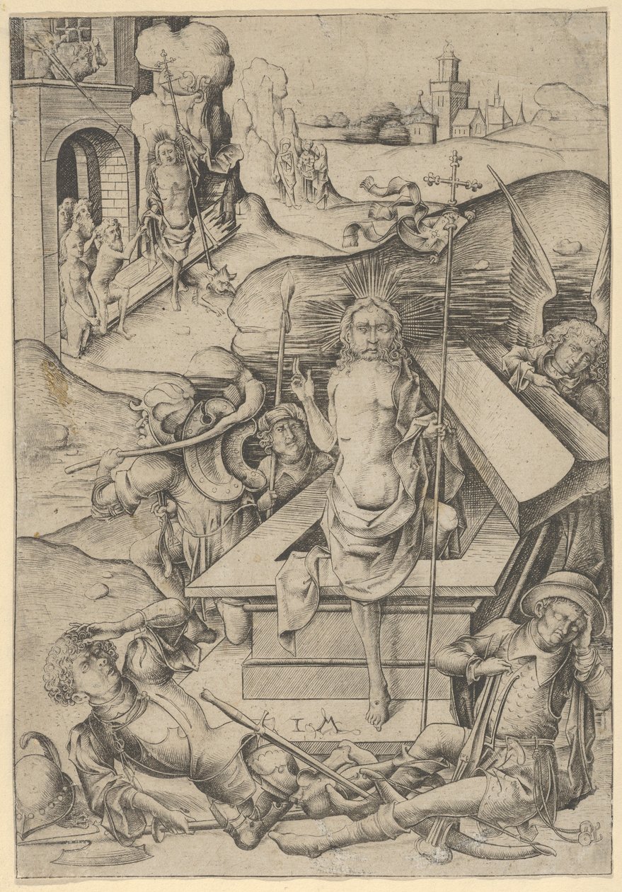 复活，.n.d. 作者 以色列·范·麦肯纳姆（Israhel van Meckenem）