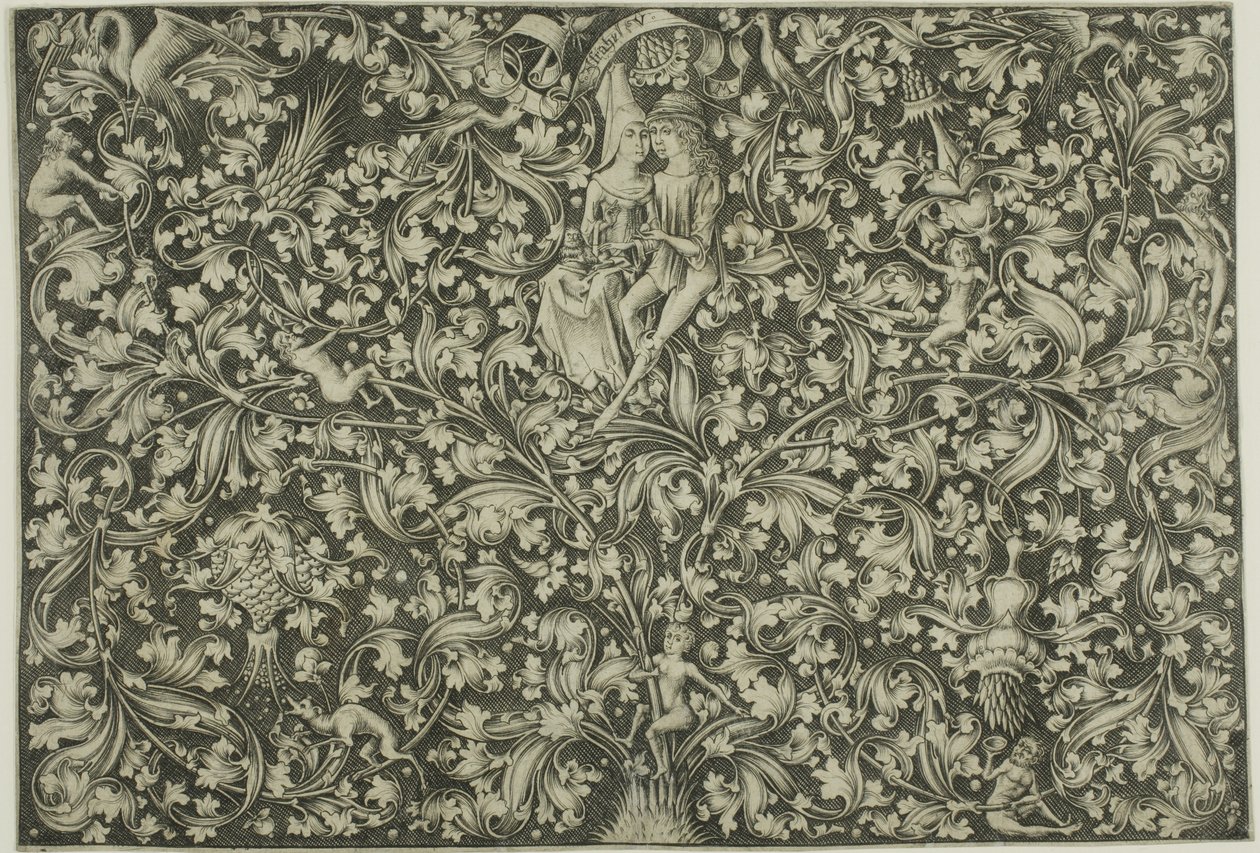 双人情人装饰板 作者 小艾希拉（Israhel van Meckenem）