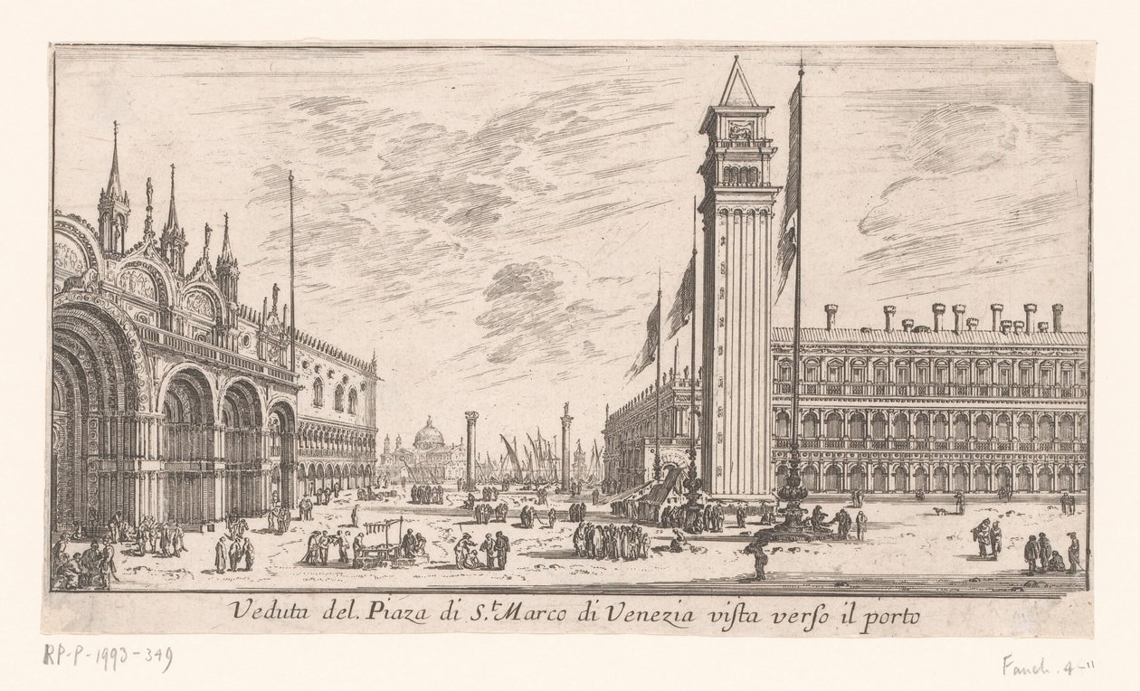 威尼斯圣马可广场的视图 Veduta del Piazza di St. Marco di Venezia vista verso il porto（物体上的标题） 罗马和威尼斯的景色（系列标题） Vues de Rome et de Venise（系列标题） 作者 以色列·西尔维斯特（IsraëlSilvestre）