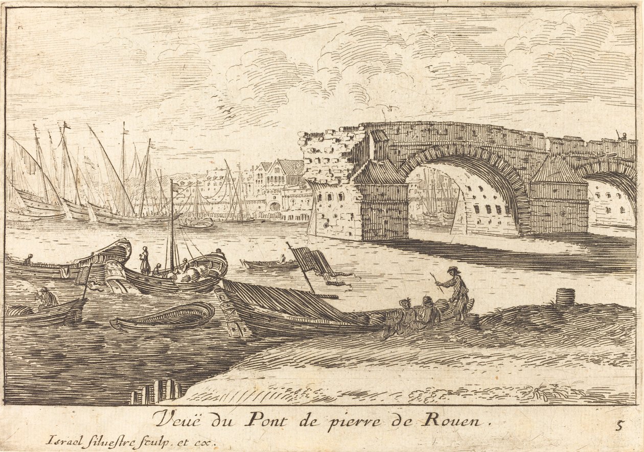 鲁昂桥之路（Veue du Pont de pierre de Rouen 作者 以色列·西尔维斯特（IsraëlSilvestre）