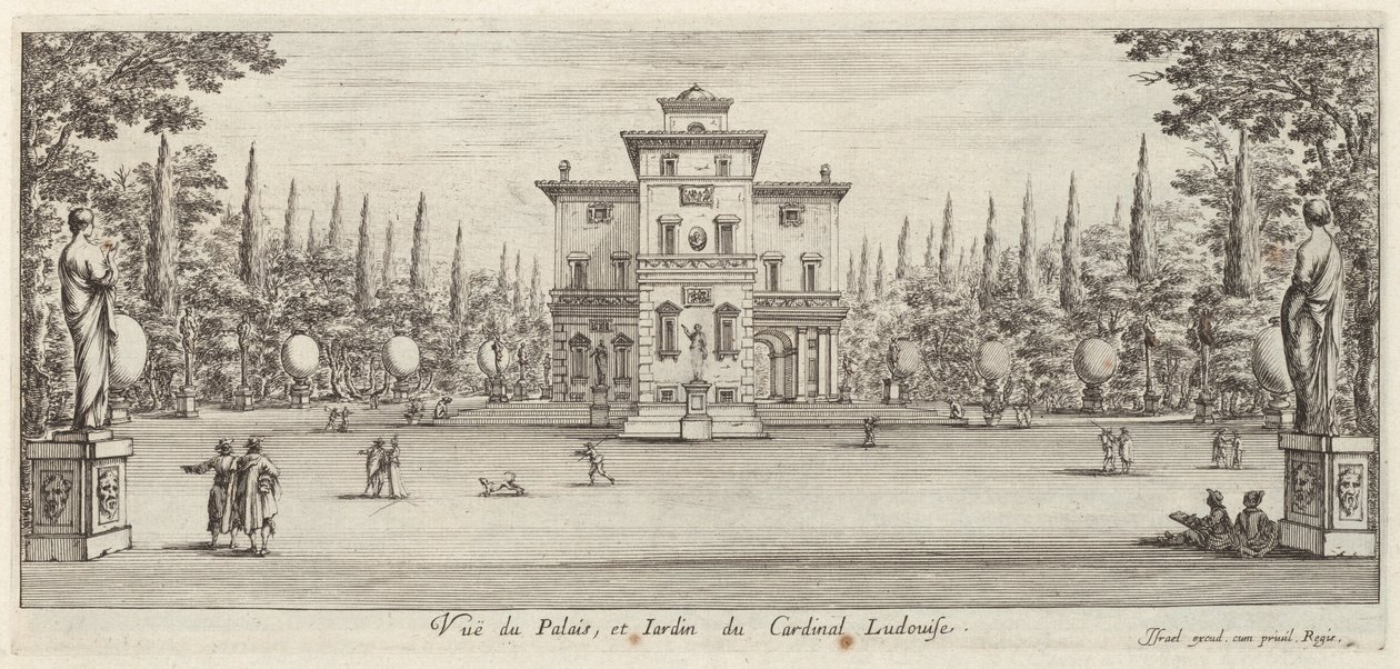 Vuë du Palais和Jardin du Cardinal Ludovise花园 作者 以色列·西尔维斯特（IsraëlSilvestre）