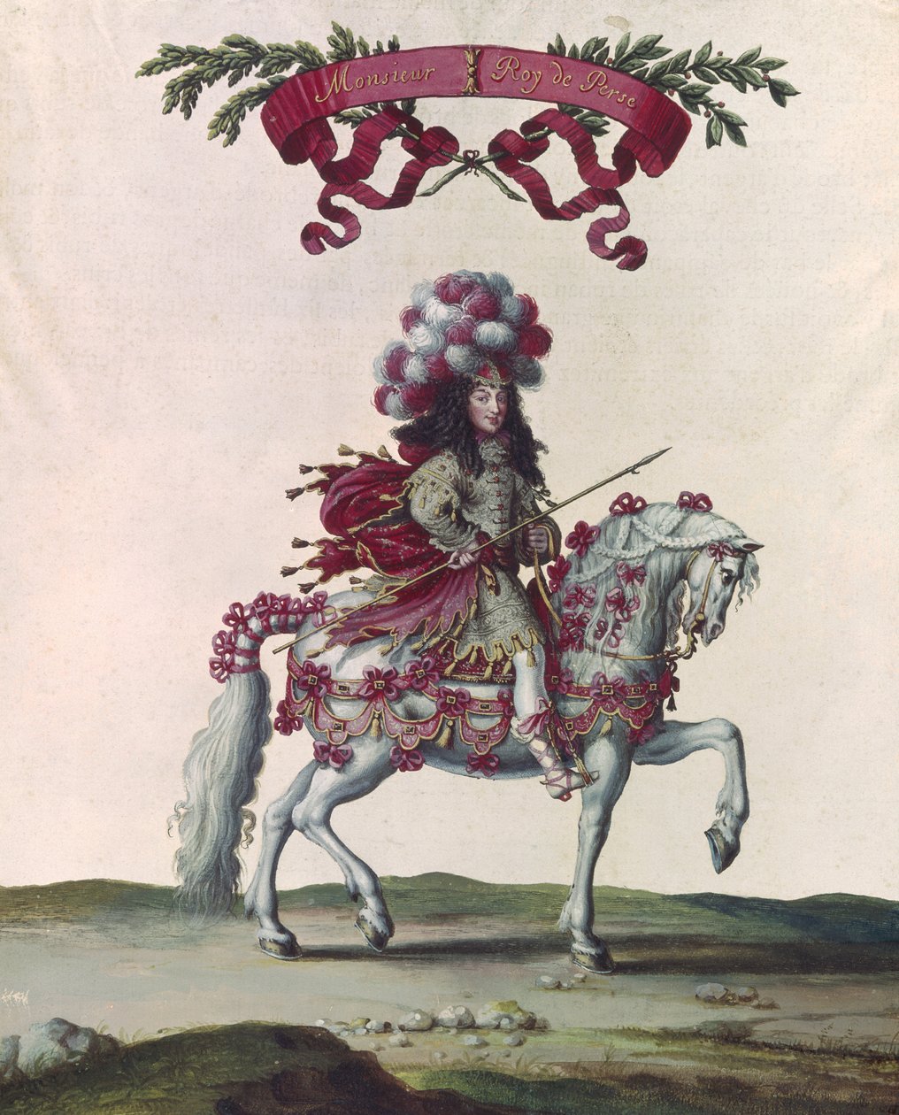 菲利普一世（1640-1701）奥尔良公爵作为波斯国王，是路易十四（1638-1715）在杜乐丽前面拍摄的旋转木马的一部分，1662年6月5日 作者 小以色列人西尔维斯特