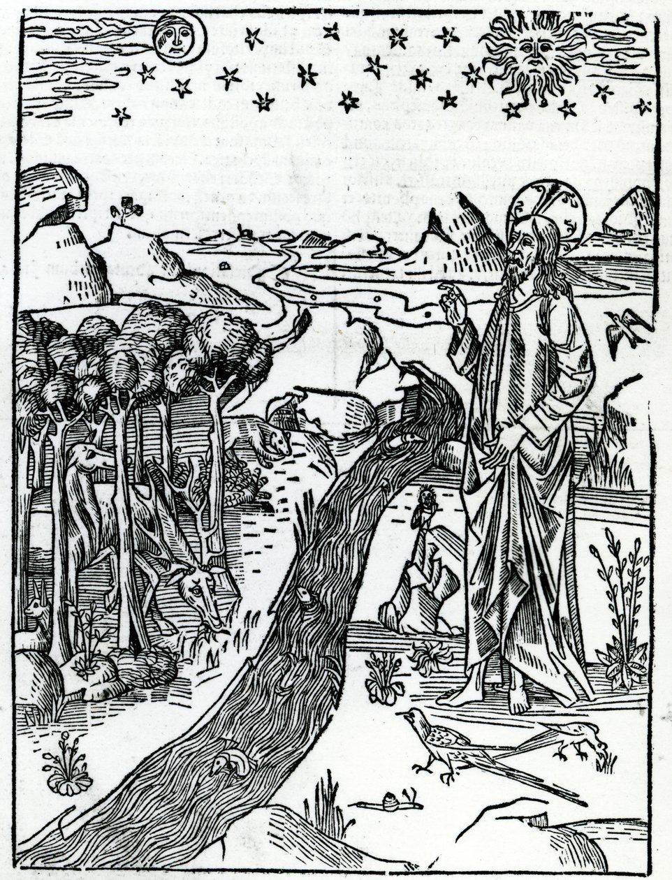 创世记，创世纪的第一页，来自Lugduni Bible，1538 作者 意大利学校