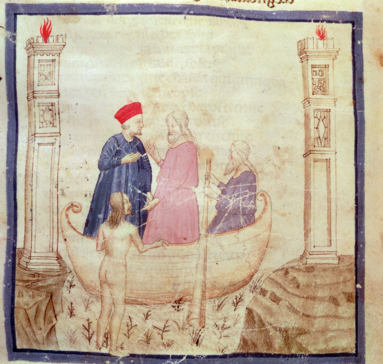 Dante和Virgil（公元前70  -  19年）来自地狱，来自Dante Alighieri的神曲（1265-1321） 作者 意大利学校