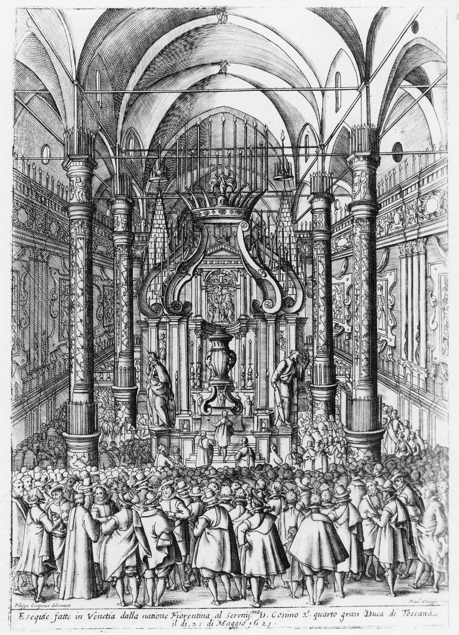 1621年托斯卡纳大公Cosimo II de&39;Medici的葬礼 作者 意大利学校
