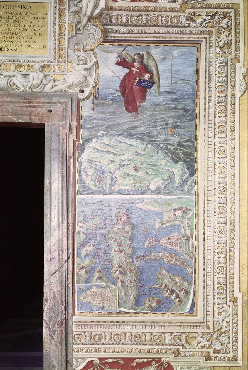 马耳他地图，详细信息来自&39;Galleria delle Carte Geografiche&39;，1580-83（详见259885） 作者 意大利学校