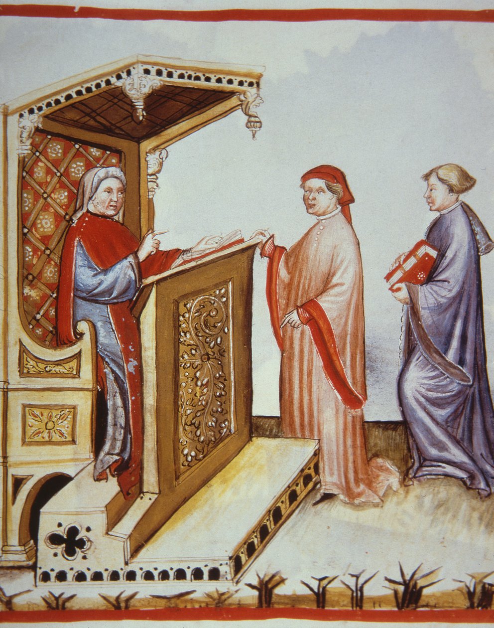 Baldach（伊本·巴特兰）写Tacuinum健康（维持健康的）的新2644 fol.4r Ububchasym，从健康食品Tacuini 作者 意大利学校