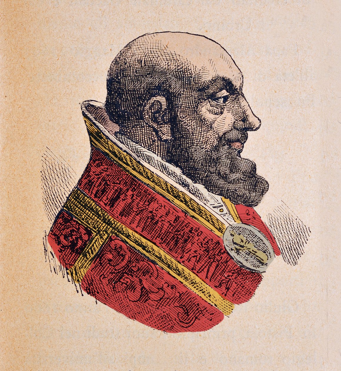 教皇无辜X的肖像（Innocenzo，Innocentius或Giovanni Battista Pamphili）（1644-1655），1898年（雕刻后来着色） 作者 意大利学校