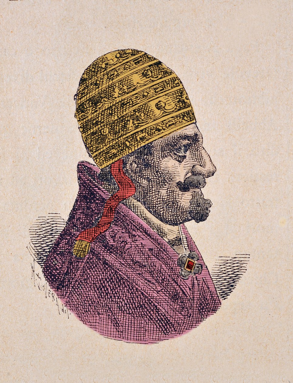 教皇无辜十二的肖像（Innocenzo，Innocentius）（1691-1700），1898年（雕刻以后的着色） 作者 意大利学校