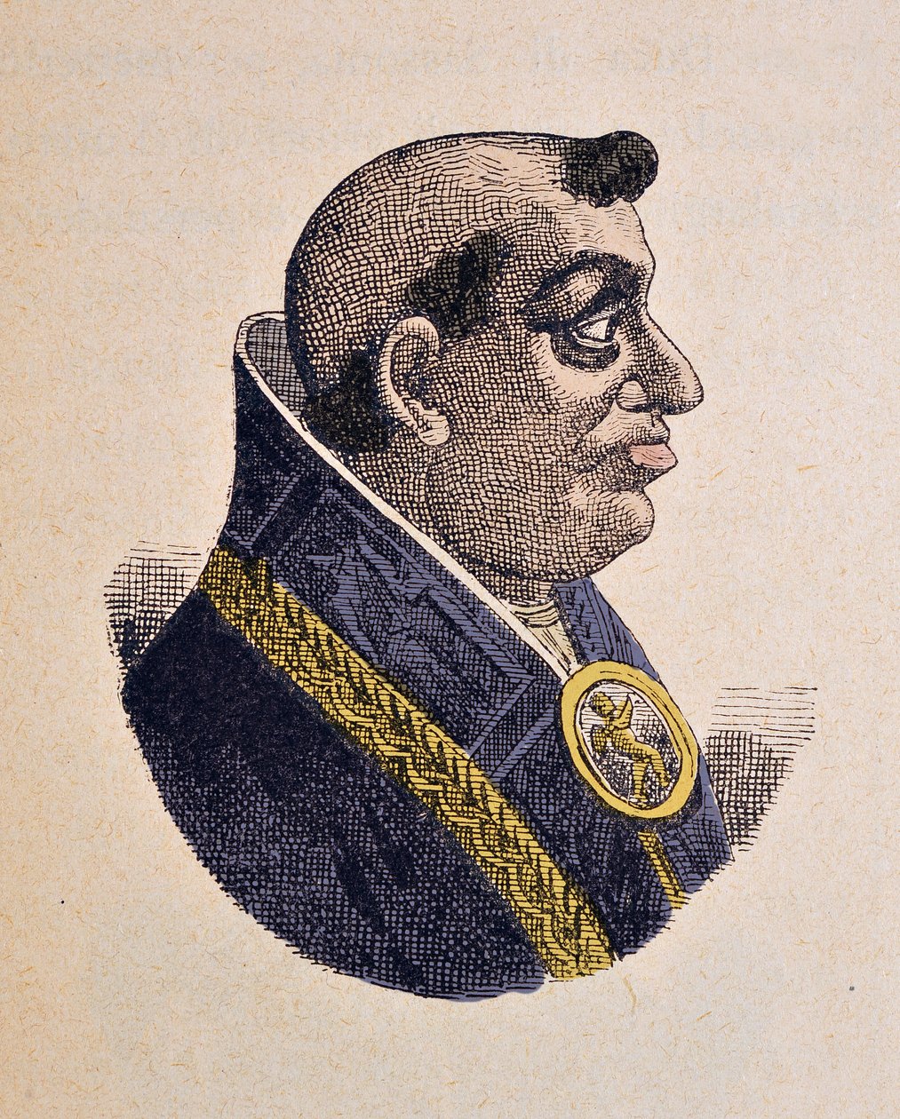 教皇利昂十世（Leo，Leone或Giovanni de Leorenzo de Medicis）的肖像（1513-1521），1898年（雕刻以后的着色） 作者 意大利学校