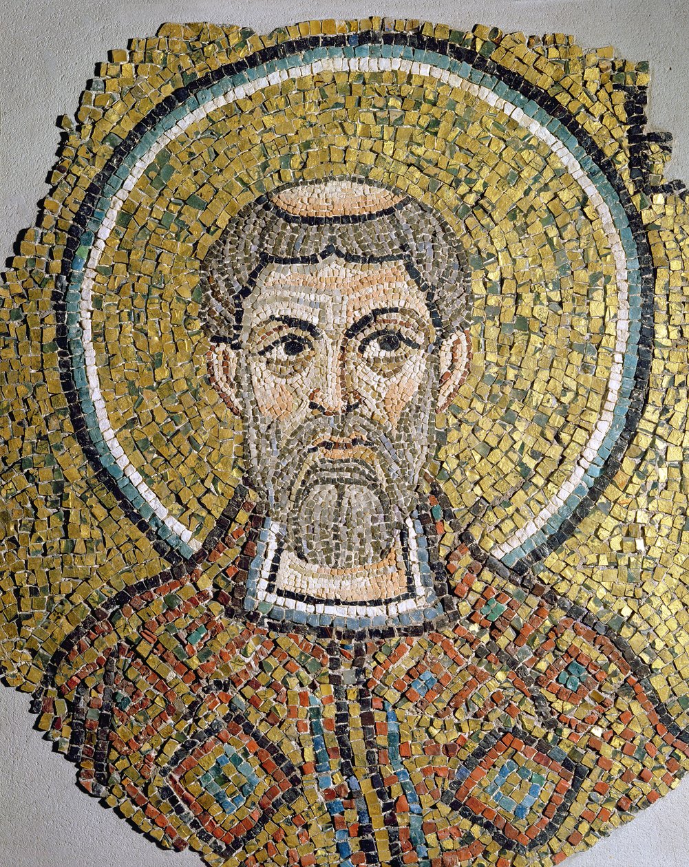 St. Ursicinus：Uveniana大教堂的马赛克片段，前拉文纳大教堂（mosiac） 作者 意大利学校