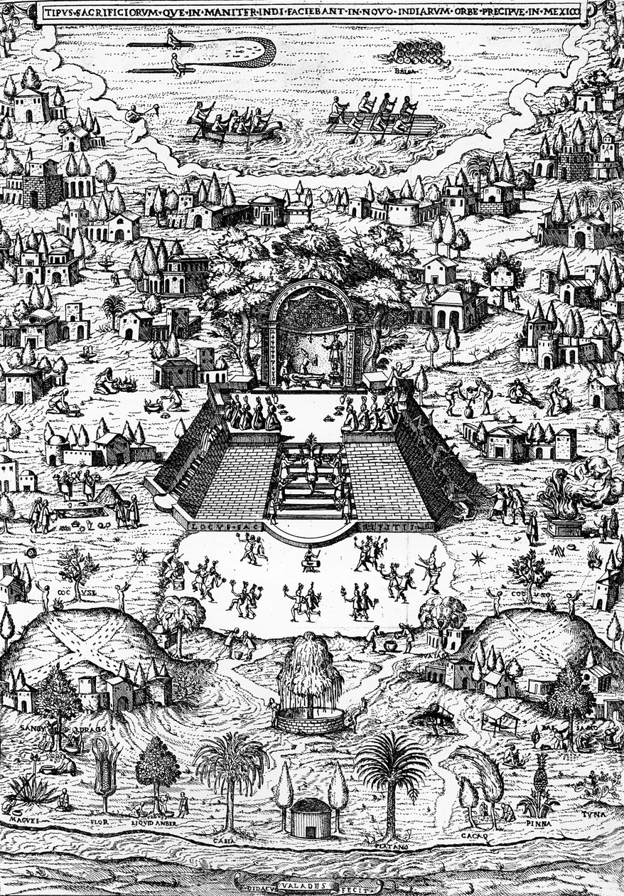 墨西哥城的景色来自&39;Rhetorica Christiana&39;，由Didacus（Diego）Valades创作，于1579年出版 作者 意大利学校