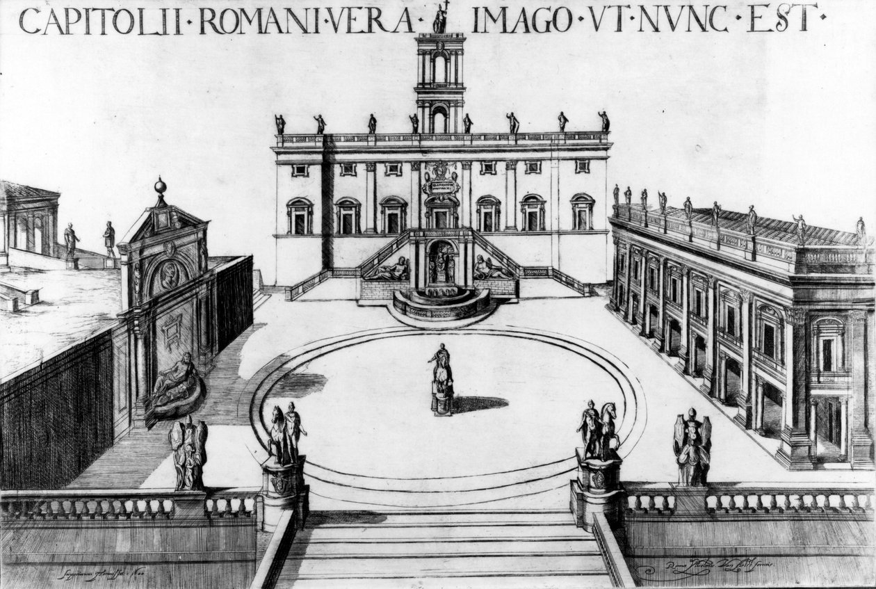 Capitoline的看法在罗马，1600 作者 意大利学校