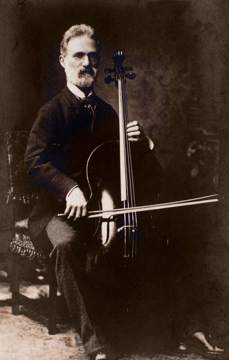 阿尔弗雷多·皮亚蒂（1822-1901）意大利作曲家和大提琴手的画像 作者 意大利摄影师