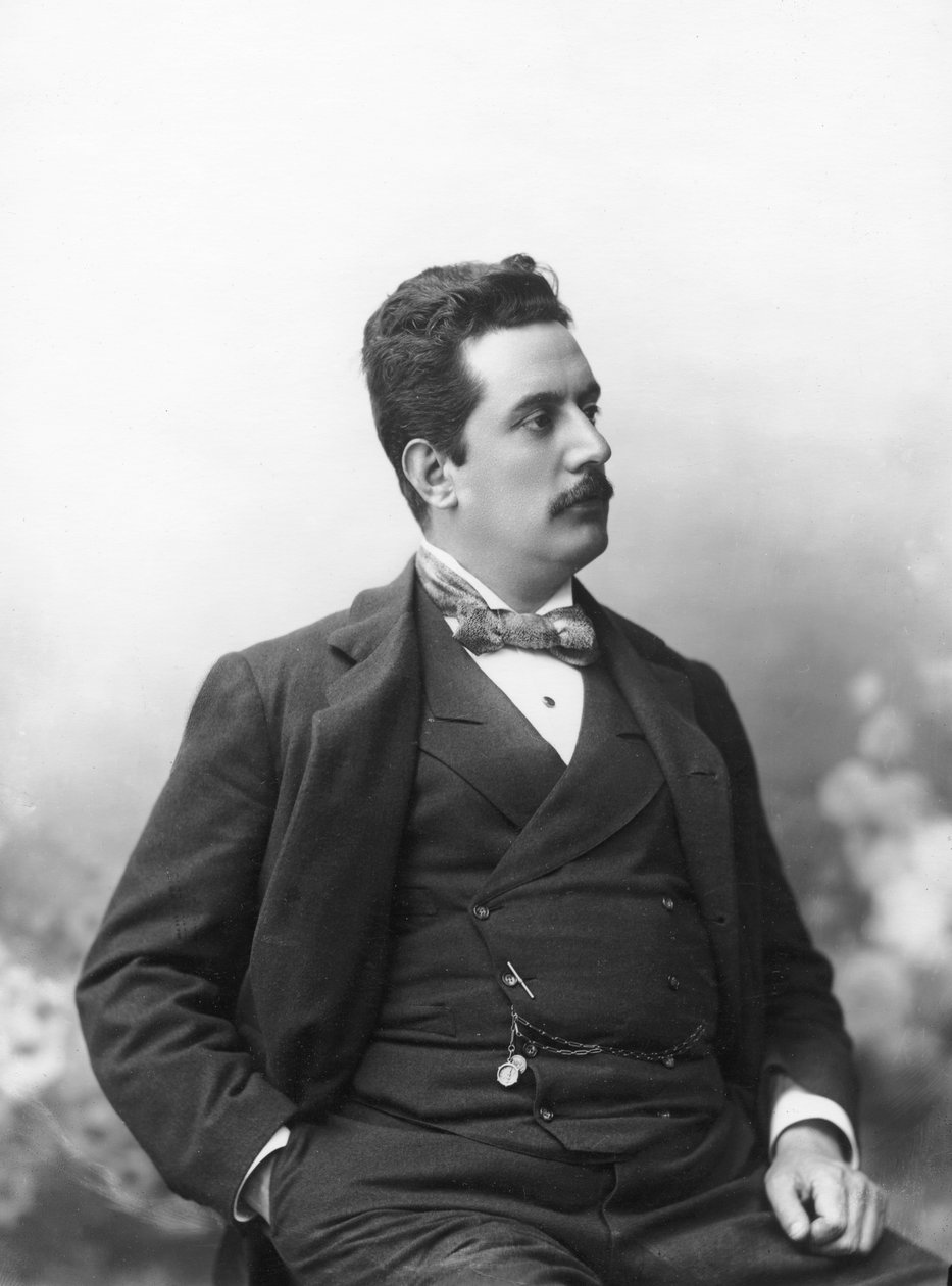 Giacomo Puccini的肖像，c.1900 作者 意大利摄影师
