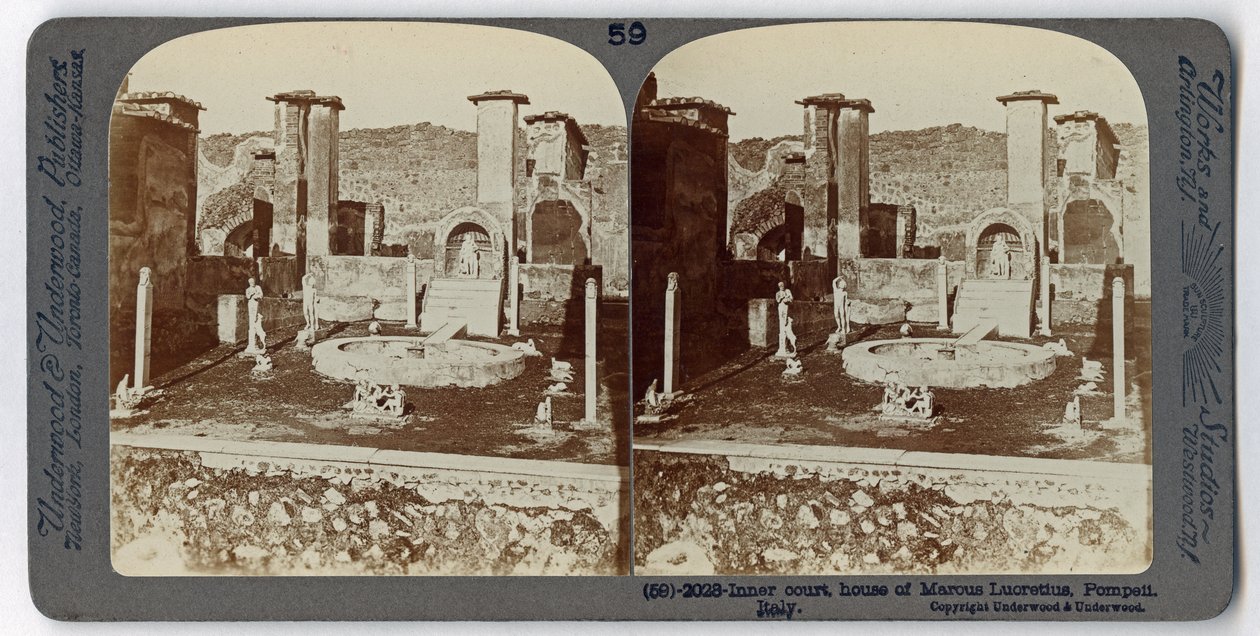 1895年安德伍德旅游图书馆庞贝城马库斯卢克莱修斯之家（棕褐色照片） 作者 意大利摄影师
