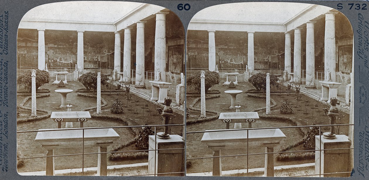 1895年安德伍德旅行图书馆庞贝城的维提亚之家（棕褐色照片） 作者 意大利摄影师