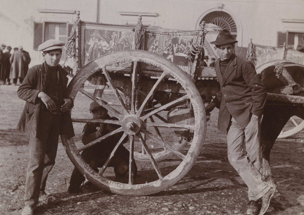 典型的西西里购物车，1920年 作者 意大利摄影师