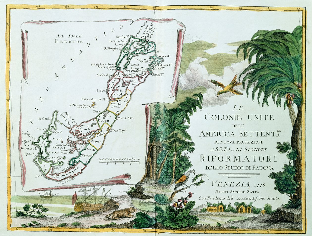 百慕大地图，1775-85年 作者 意大利学校