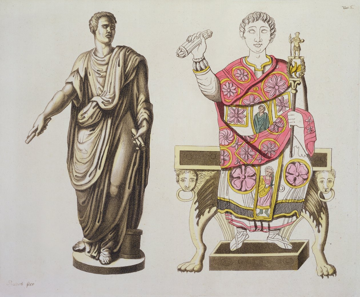 罗马参议员和官员，来自Costumi dei Romani，c.1805-20（aquatint） 作者 意大利学校