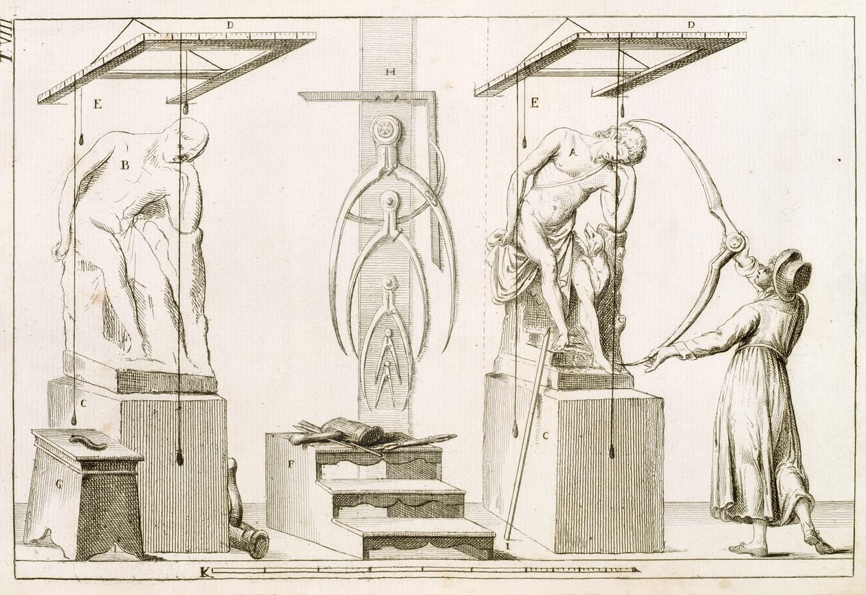 雕塑家工作室，c.1800 作者 意大利学校