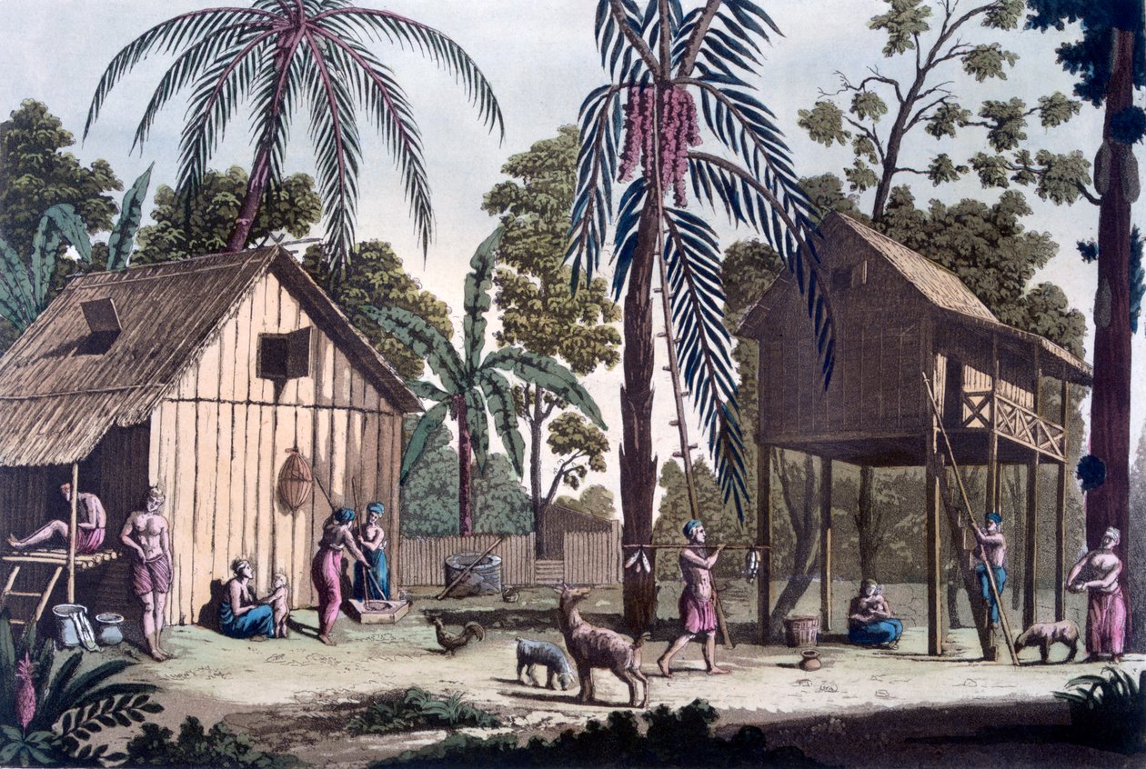 苏门答腊的一个原住民定居点，1820年代至30年代 作者 意大利学校