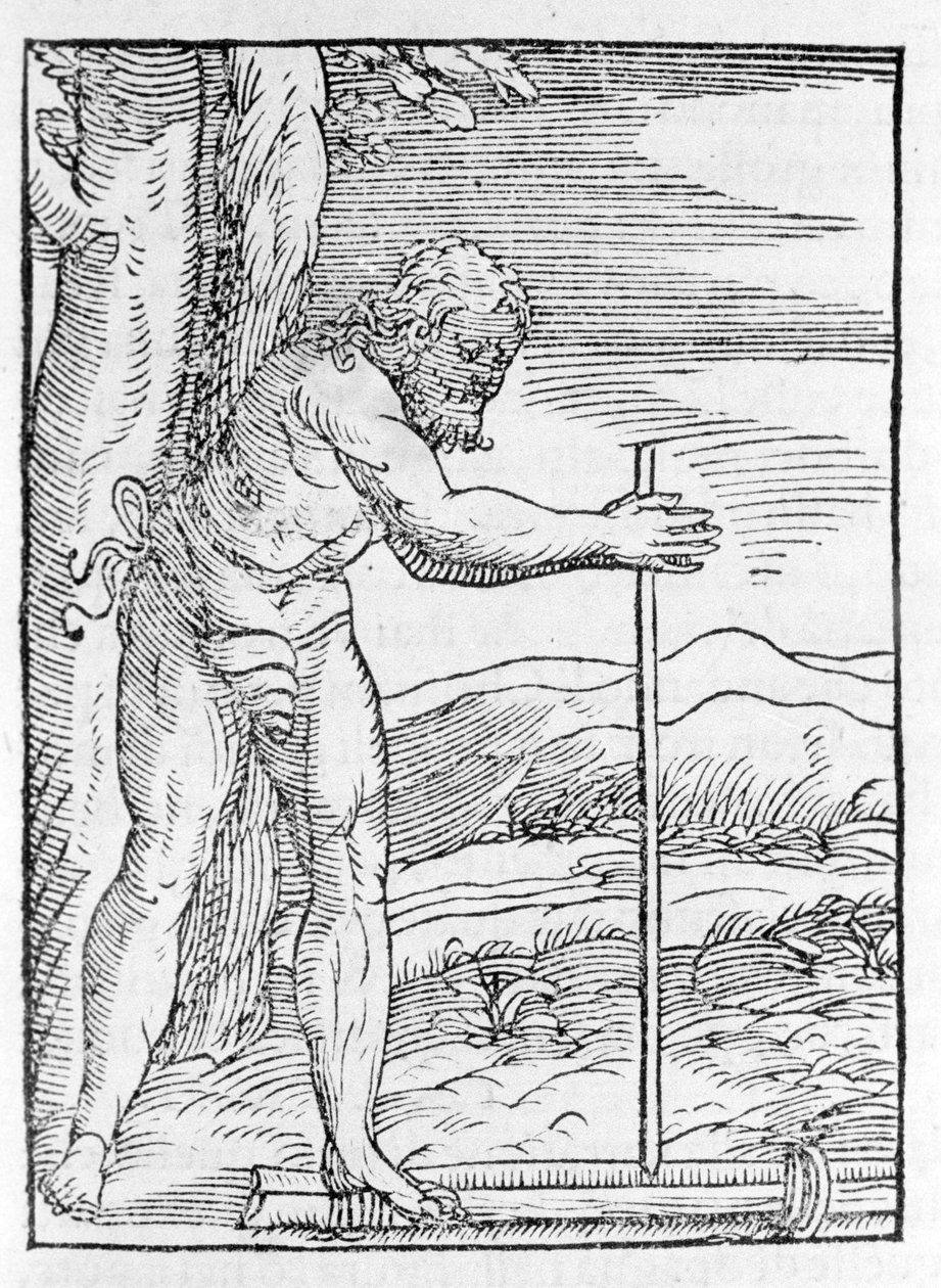 An Indian Tainos lighting a fire by rubbing two pieces of wood. Engraving from “” Navigationi and Viaggi”” by Giovanni Battista Ramusio (1485-1557), vol. III, Venice 1565. 作者 意大利学校