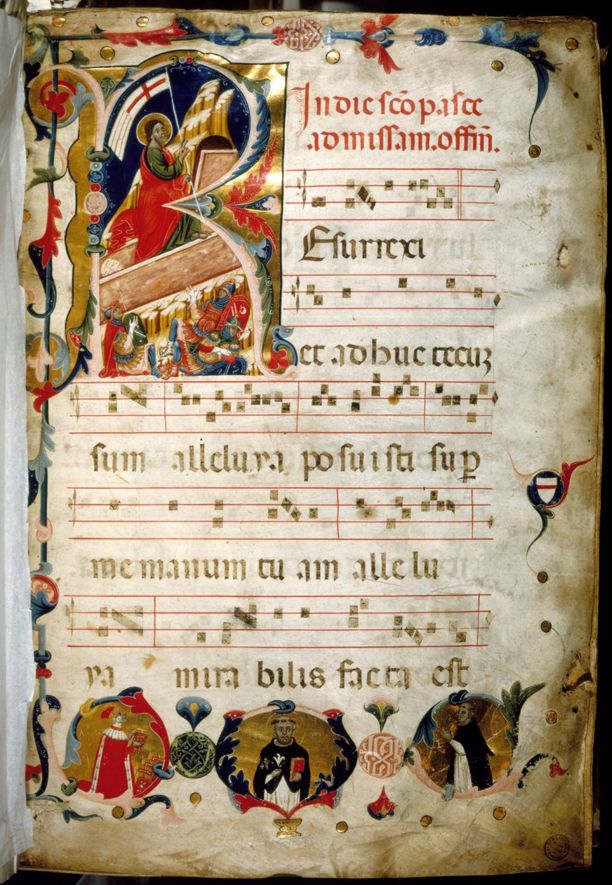 Antiphonary（圣乐手稿），左下方有 Doge Marino Zorzi 的肖像。 作者 意大利学校