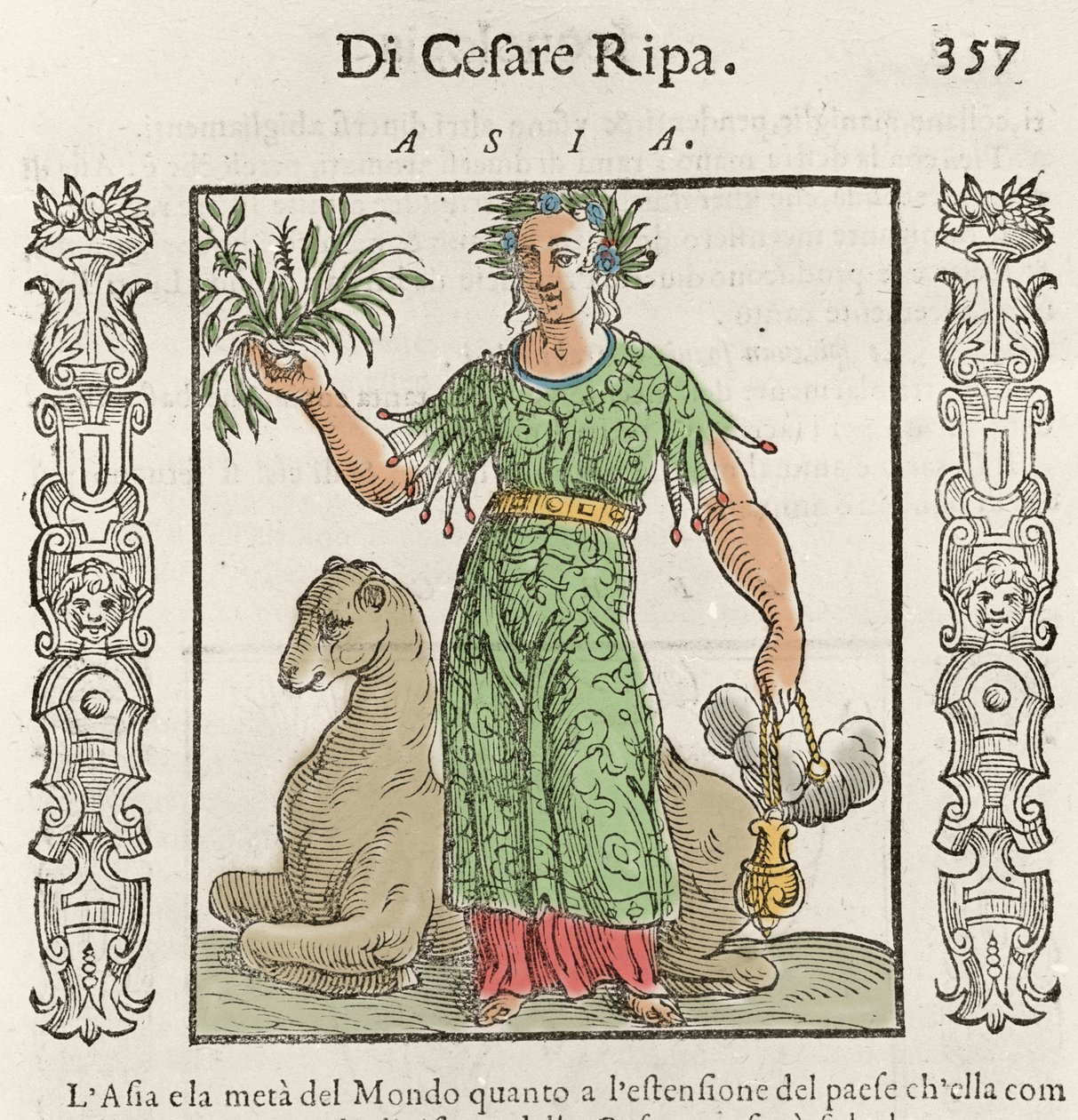 与骆驼的亚洲寓言。 Cesare Ripa 的“”Iconologia”雕刻（1550 年，约 1622 年） 作者 意大利学校