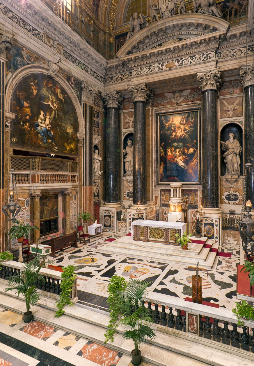 巴洛克艺术：罗马耶稣圣名耶稣会教堂 (chiesa del Gesu) 的内景 作者 意大利学校