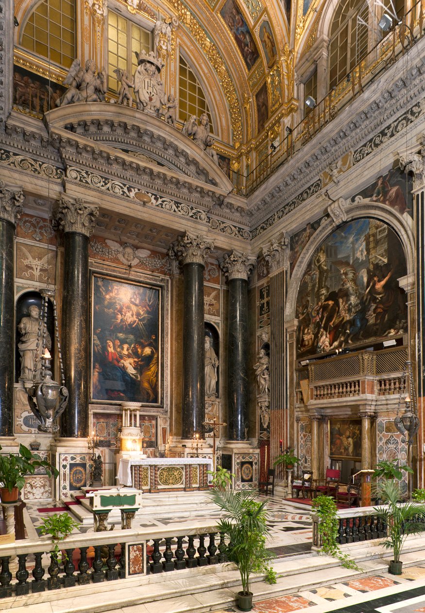 巴洛克艺术：罗马耶稣圣名耶稣会教堂 (chiesa del Gesu) 的内景 作者 意大利学校
